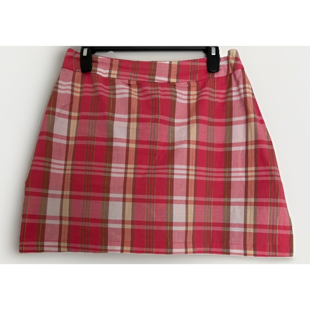 Allyson Whitmore Golf Skort Size 8P Pink‎ Plaid Tennis Skirt Built-in Shorts